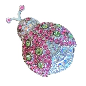 SIGNED SWAROVSKI CRYSTAL LADYBUG PIN ~BROOCH RETIRED RARE NEW PINK