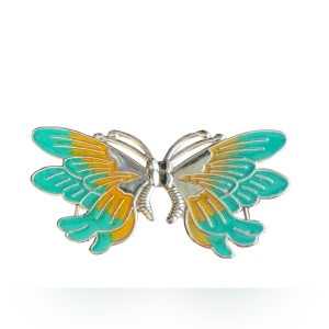 Vintage gold finish colorful enameled butterfly belt buckle