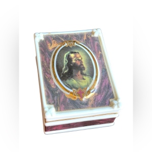 Enesco Vintage 1992 Head id jesus ceramic trinket box