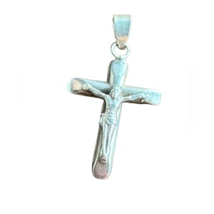 Vintage sterling silver Mexico handmade crucifix cross pendant Catholic