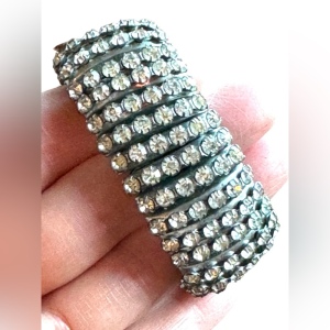 Empire Made Expandable Diamante Bracelet Vintage 1960s Rhinestone crystals