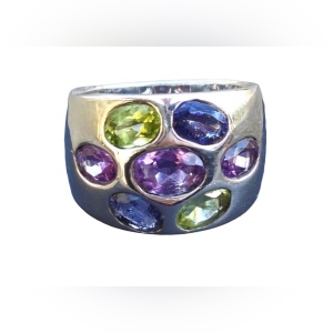 Sterling silver 925 Nicky Butler multi gemstone ring