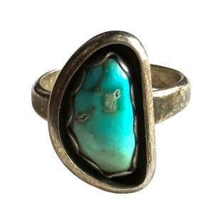 Vintage sterling silver 925 turquoise ring handmade native american southwestern