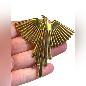 Large Vintage Monet PHOENIX Brooch 3” gold finish