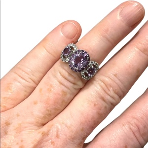 Stunning sterling silver 925 Authentic Amethyst stone ring