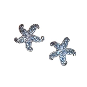 Lovely sterling silver marcasite antiqued flower earrings